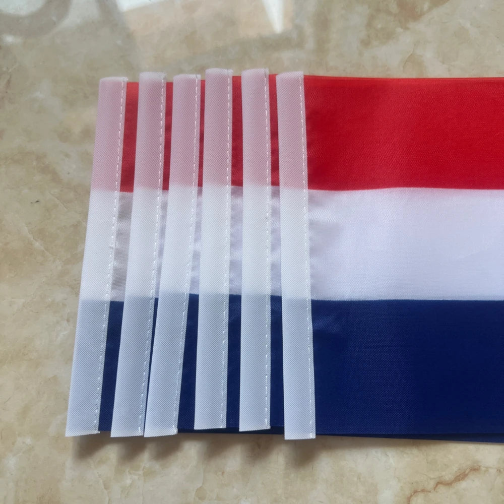 Netherlands Flags Small Stick Dutch Nederlands 14x21cm Polyester Handheld National Netherlandish Flag With Flagpole