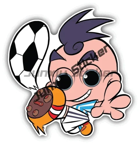 Flag Soccer Club Fan Girl Sticker Cartoon Funny Flag Soccer College Sport Decal Stickers for Cars Helmet Motorcycle Stickers