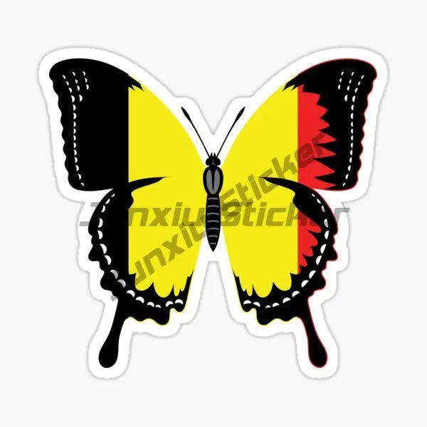 Belgium B Flag Map Emblem Creative Stickers Vinyl Helmet Wall Room Truck Window Motorcycle Camper Laptop Car Decal Assecories