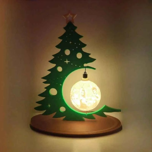 Creative Christmas Tree Decoration with DIY Ornament Ball Hollow Design Tabletop Xmas Decor for Home Party Festival Gift