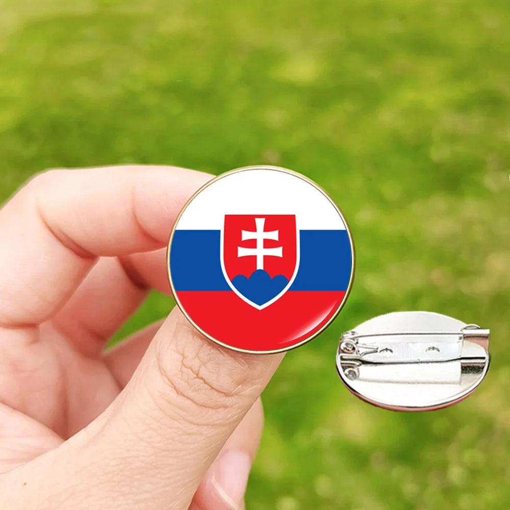 24 Football Flag Badge Pins Scotland Hungary Italy Croatia Spain Denmark England Serbia Romania Belgium Portugal Georgia Brooch