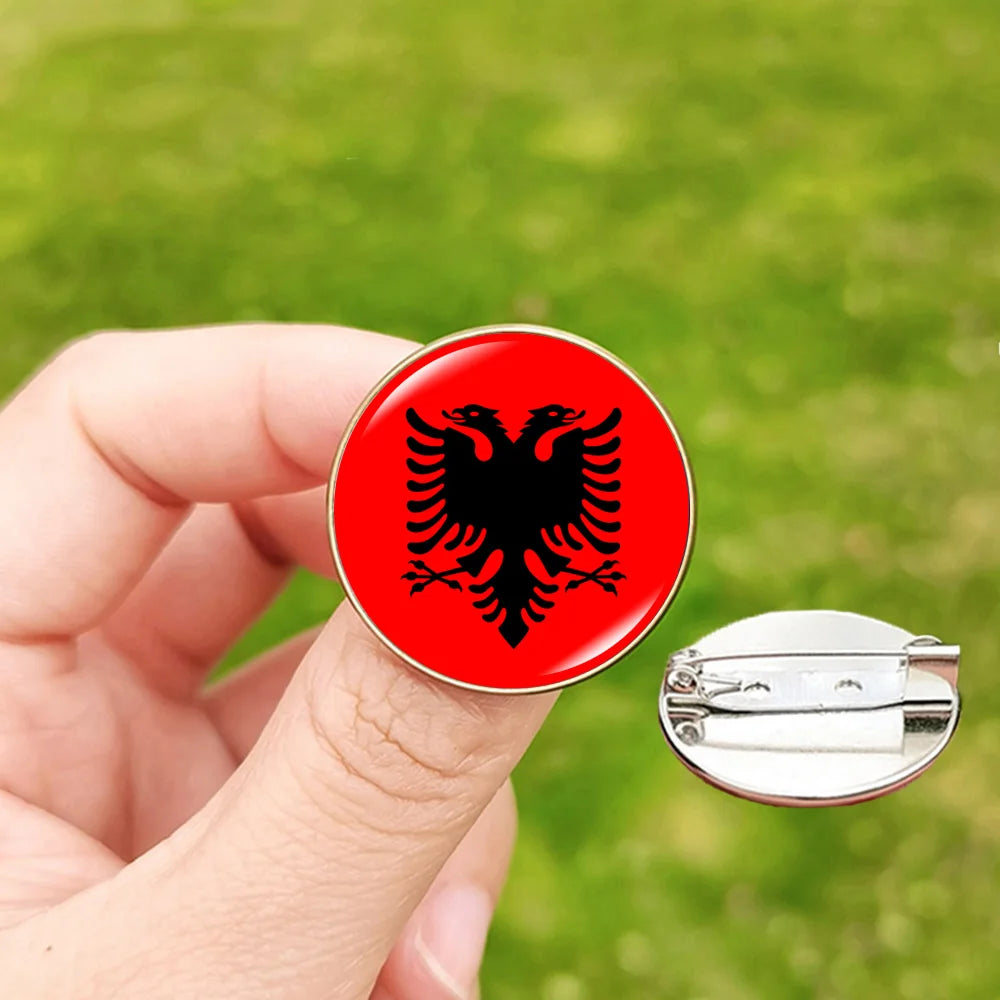 24 Football Flag Badge Pins Scotland Hungary Italy Croatia Spain Denmark England Serbia Romania Belgium Portugal Georgia Brooch