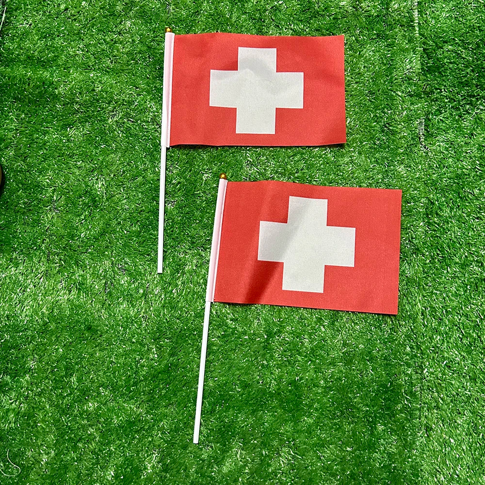 90X150cm Switzerland Flag Polyester 14x21cm swiss hand flag / string flag / desk flag 8x12cm Switzerland car flag for Decoration