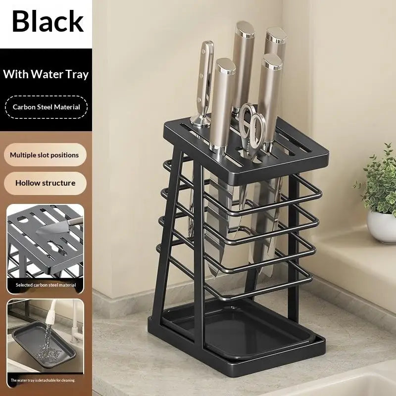 Kitchen Utensils Storage Holder Square Space Saving Cutting Tool Storage Rack Countertop Drainage Plating Multifunctional〔CC11〕