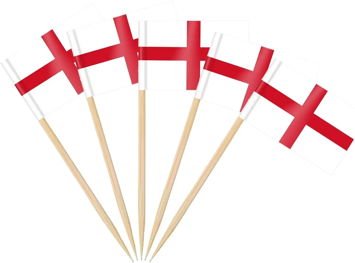 England Flag Toothpick,100 Pcs England Cupcake Toppers, Small England Stick Flags Double-sided for Football Party Decorations
