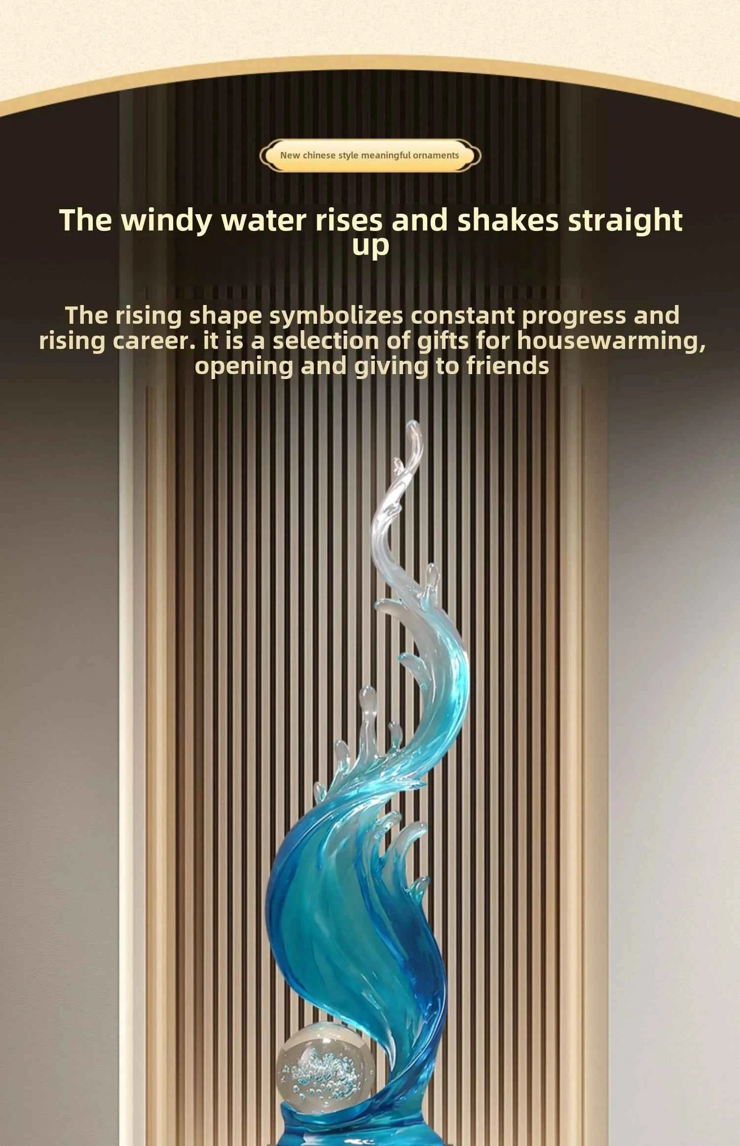 Home Decor,Wind And Water Rising Ornament,Vertical Entrance,Living Room TV Cabinet,Hotel Art Decoration Sculpture Customized