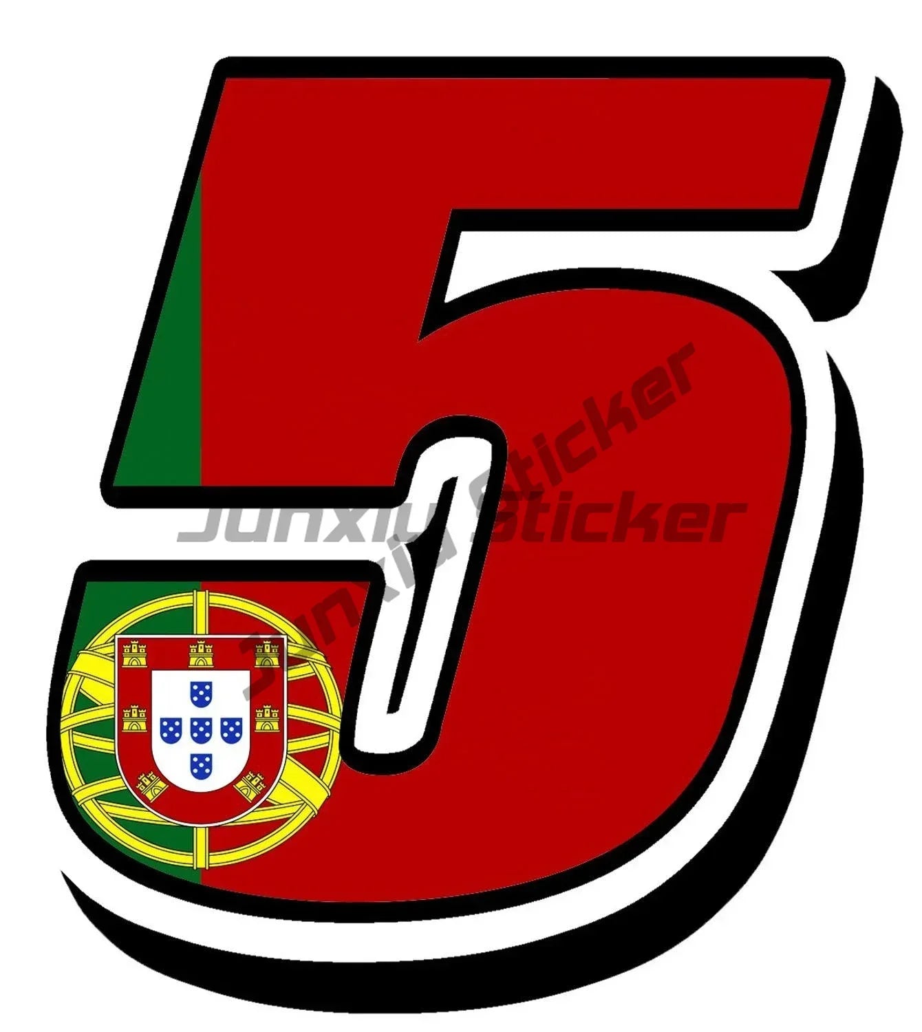 Portugal Flag Map Emblem Stickers High-Quality Viny Portugal Coat of Arms Portuguese Flag Racing Numbers Decal Perfect for Cars