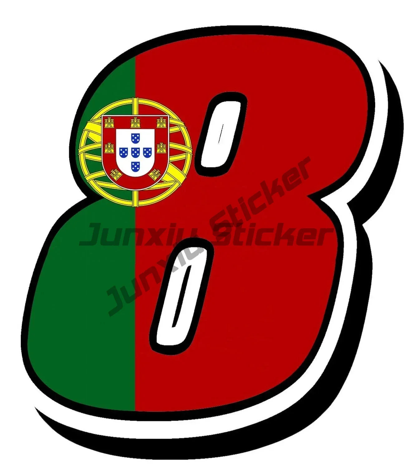 Portugal Flag Map Emblem Stickers High-Quality Viny Portugal Coat of Arms Portuguese Flag Racing Numbers Decal Perfect for Cars