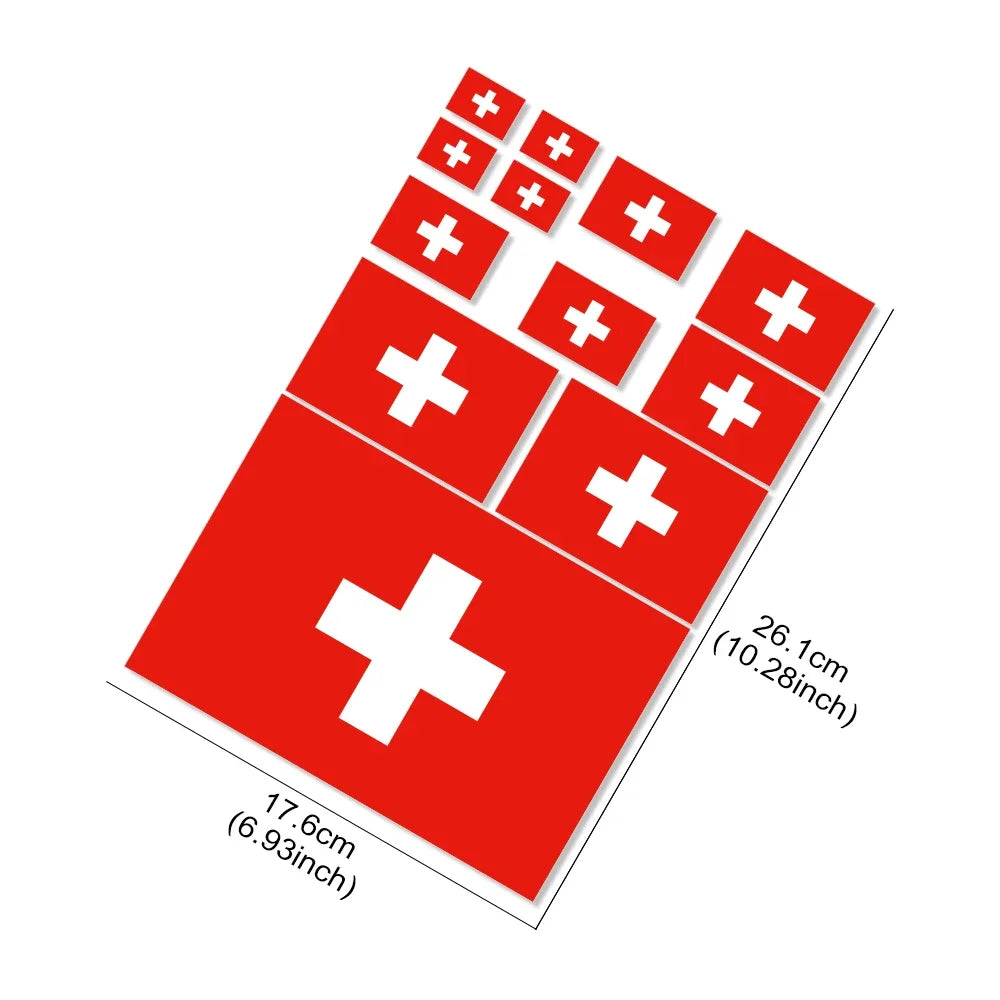Swiss Flag Styling Car Sticker Switzerland Flag Design Vinyl Decal Personalization Auto Window Body Decor Sticker Accessories