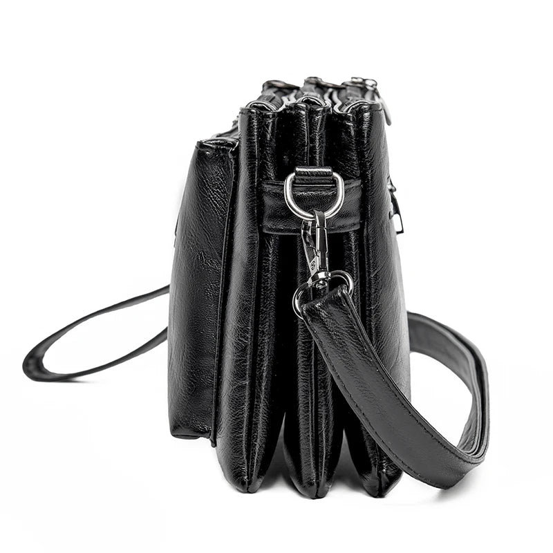 Fashion Women's Small Purse PU Leather Luxury Multi Layered Messenger Handbag