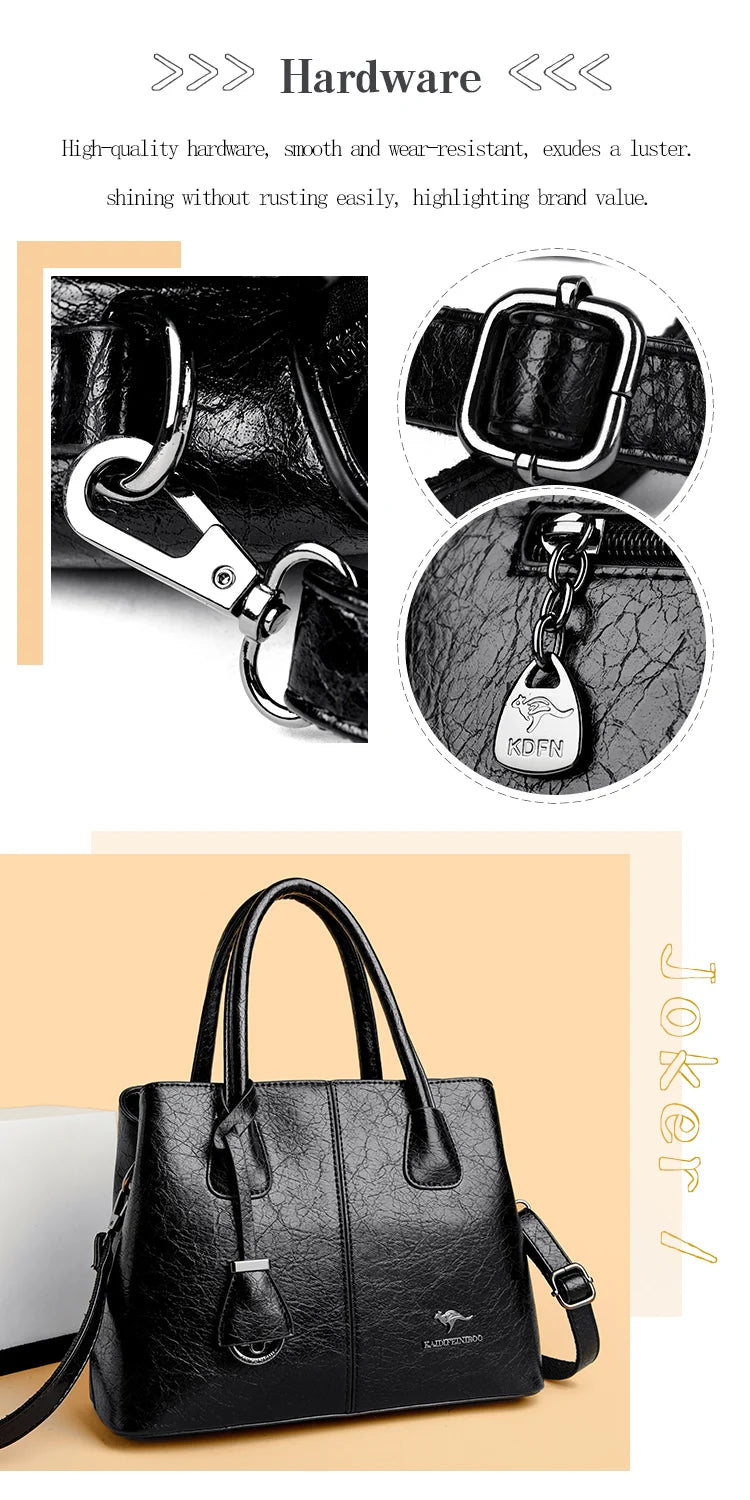 Women's PU Leather Handbags Ladies Large Tote Bag Female Square Shoulder Bags Bolsas Femininas Sac Fashion Crossbody Bags Purse