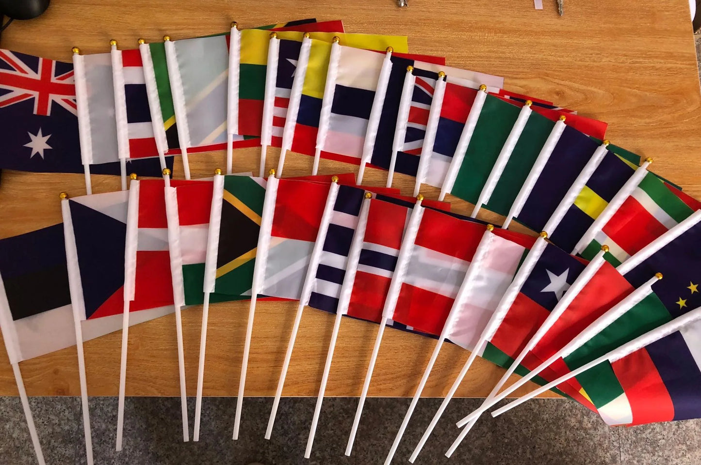 Netherlands Flags Small Stick Dutch Nederlands 14x21cm Polyester Handheld National Netherlandish Flag With Flagpole