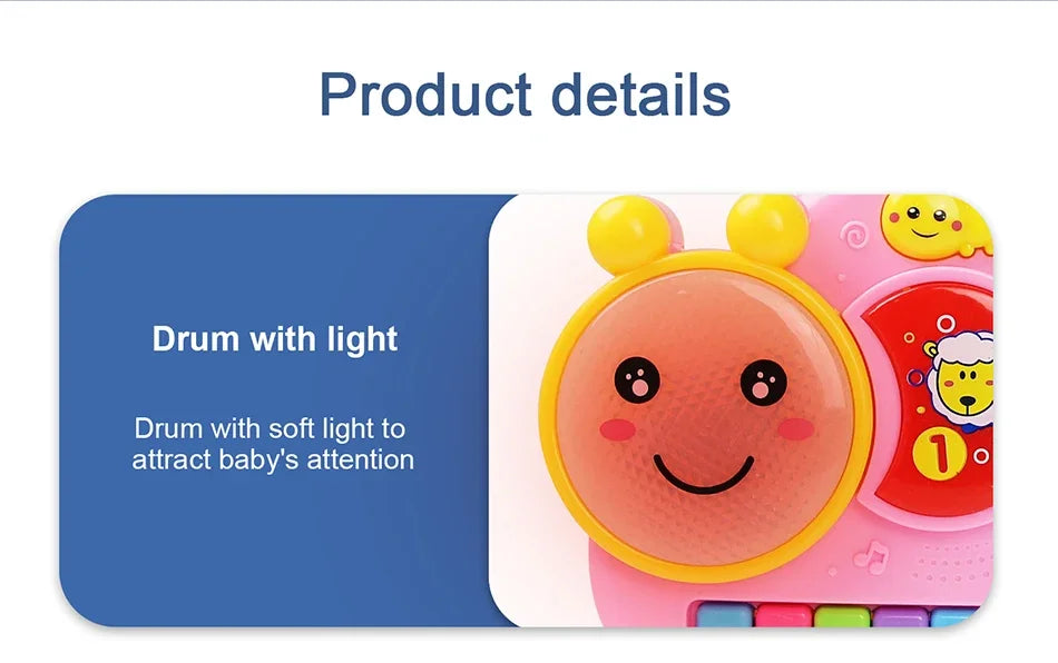 Baby Musical Toy with Animal Sound Kids Piano Keyboard Electric Flashing Music Instrument Early Educational Toys for Children