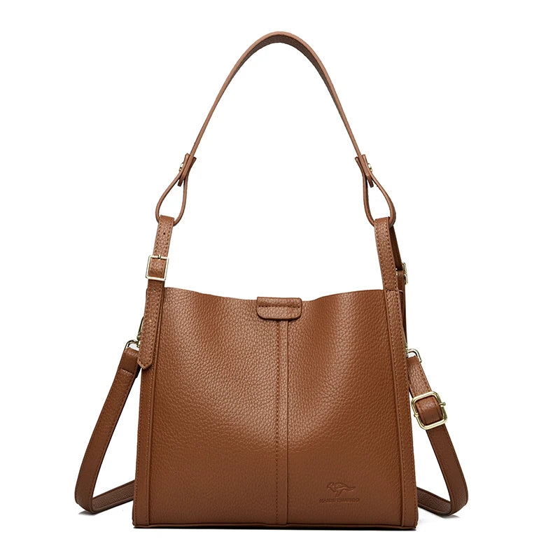 High Quality Pu Leather Purse Ladies Shoulder Crossbody Bag Medium Casual Tote Bag