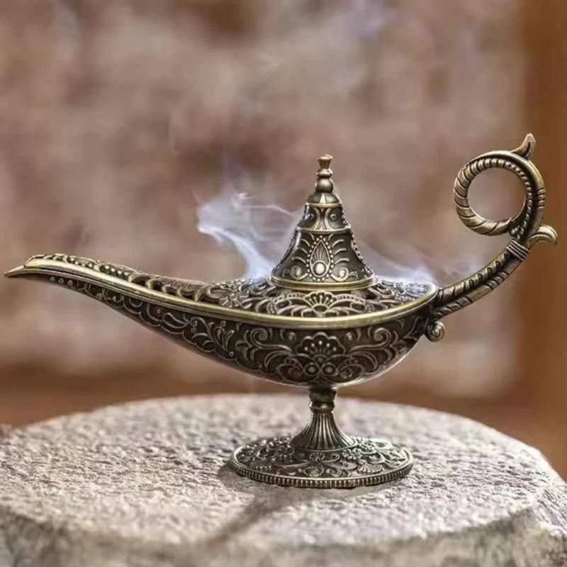 Antique Style Lamp Metal Incense Burner Scented & Unscented Candle Holder Home Decor Gift Arabic Incense Burner