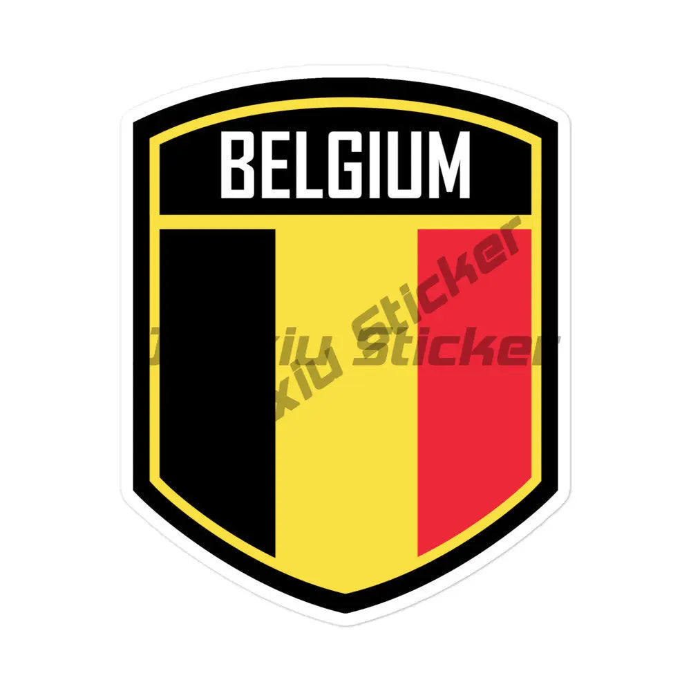 Belgium Flag Soccer Football Fans Ball Sticker Flemish Flanders Belgium Flag Crest Symbol Vinyl Decal Decoration for Suv Auto