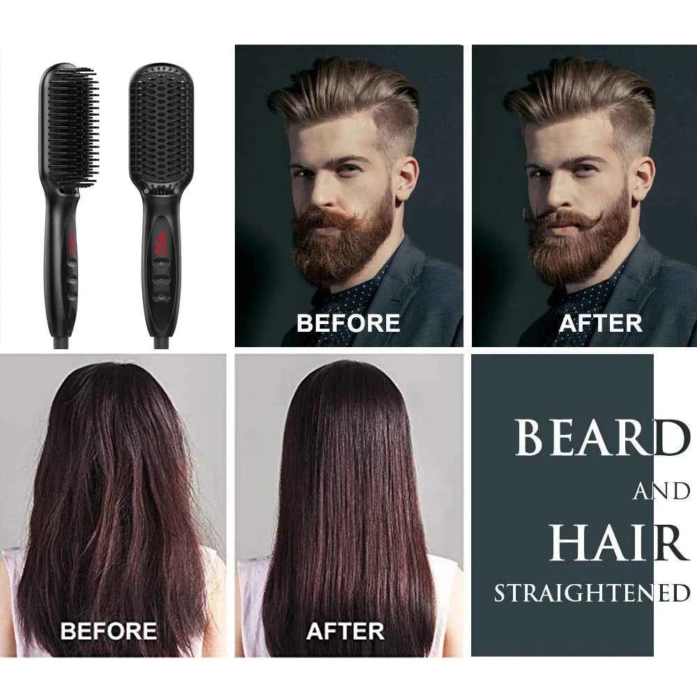 Electric Beard Comb Hair Straightener Brush Hot Hair Brushes Straightener Hair Anti-scalding Ceramic Beard Straightening Brush
