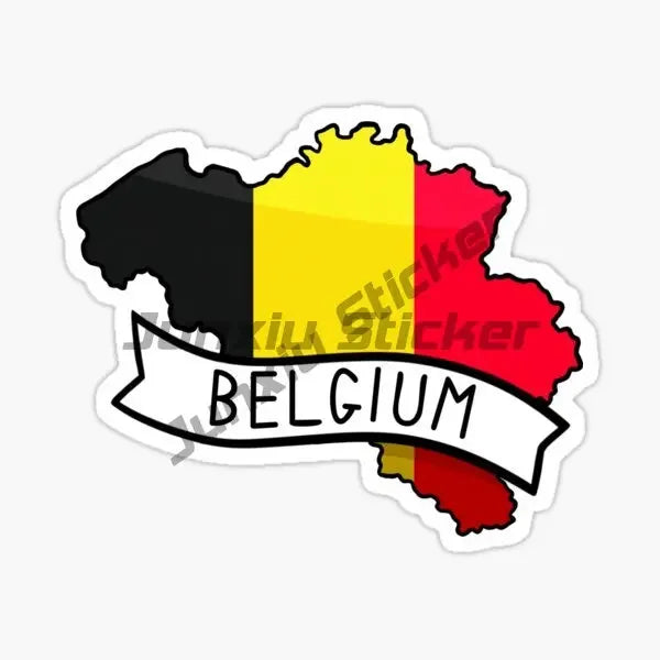 Belgium B Flag Map Emblem Creative Stickers Vinyl Helmet Wall Room Truck Window Motorcycle Camper Laptop Car Decal Assecories