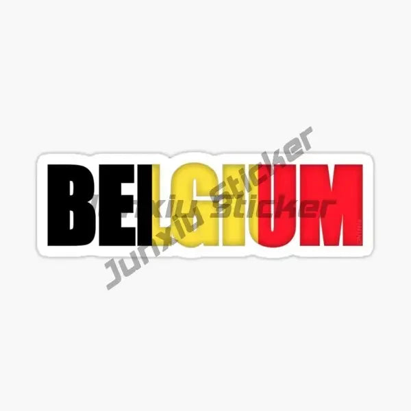 Belgium B Flag Map Emblem Creative Stickers Vinyl Helmet Wall Room Truck Window Motorcycle Camper Laptop Car Decal Assecories