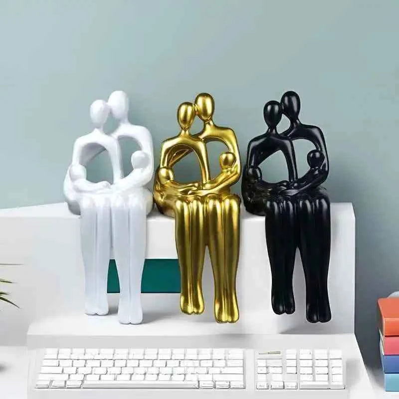 Creative and interesting living room entrance desktop ornaments for a family of four modern abstract character shape decorations