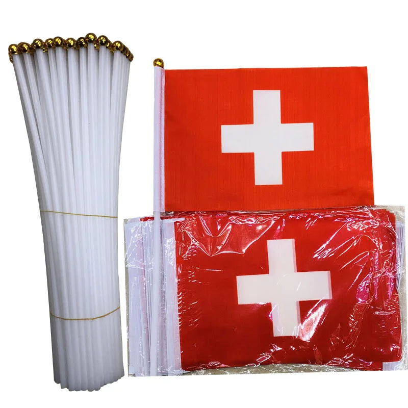 Switzerland Hand Flag 14 * 21cm Switzerland Hand Waving National Flag swiss hand flag