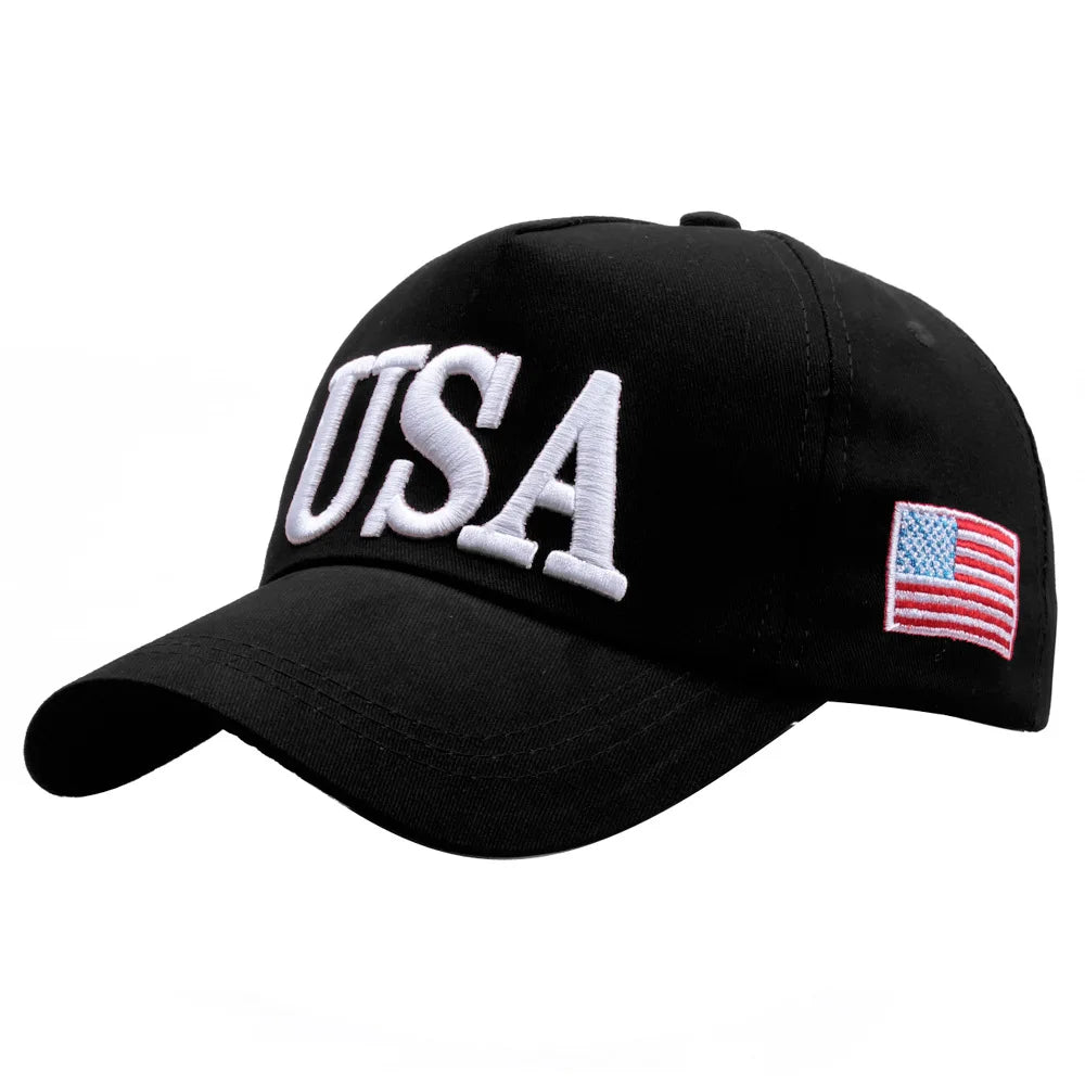 USA flag embroidered baseball caps, men's and women's outdoor sports event casual baseball caps, casual and fashionable