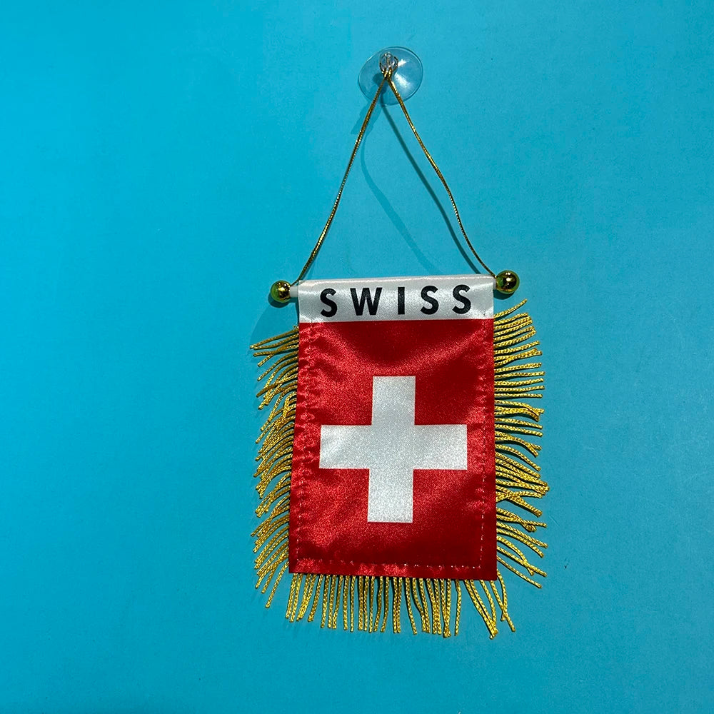 90X150cm Switzerland Flag Polyester 14x21cm swiss hand flag / string flag / desk flag 8x12cm Switzerland car flag for Decoration