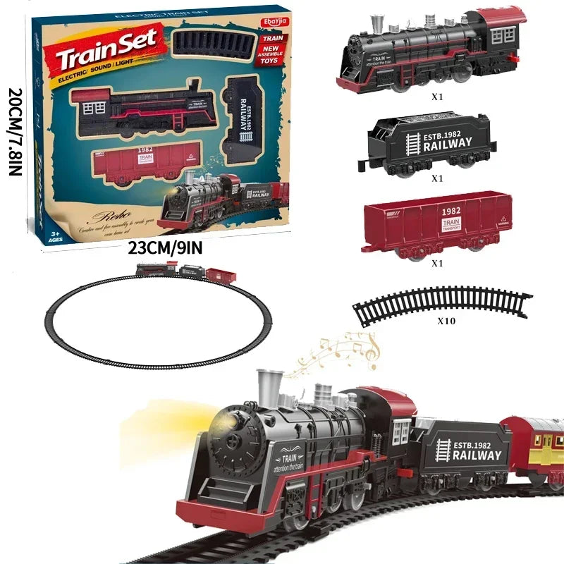 Train Toys for Boys with Lights and Sound Toy Train Track Set for Under Christmas Tree Toddler Model Trains Christmas Gifts