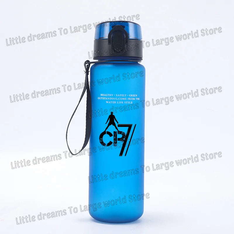 Football Cristiano Ronaldo Water Cup Portable 650ml Large Capacity Sports Plastic Drinking Bottle with Handle for Children Adult