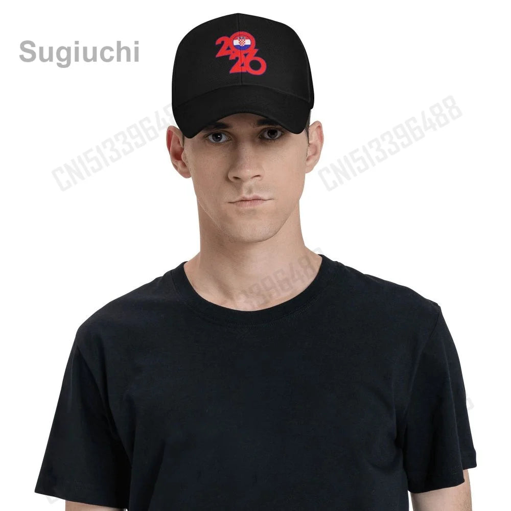 Croatia Flag With 2026 Baseball Cap Sun Breathable Adjustable Men Women Outdoor Soccer Hat For Fans Gift
