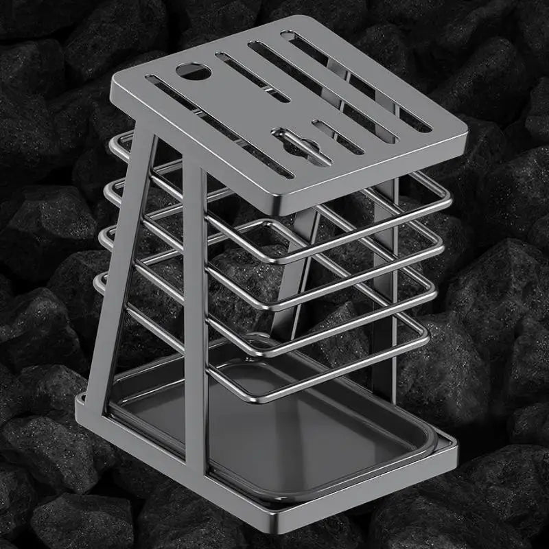 Kitchen Utensils Storage Holder Square Space Saving Cutting Tool Storage Rack Countertop Drainage Plating Multifunctional〔CC11〕