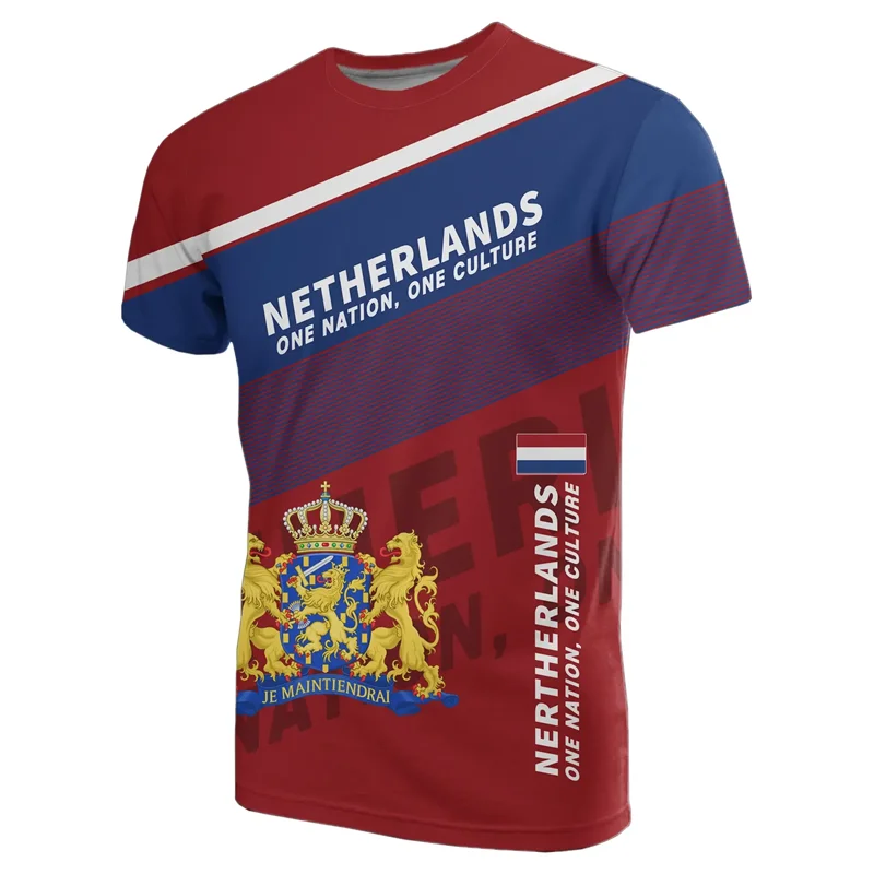 NETHERLANDS Flag 3D Print Sport Quick-dry Breathable Men Women T-Shirt Outdoor Football Uniform Team Training Fan Short-sleeve