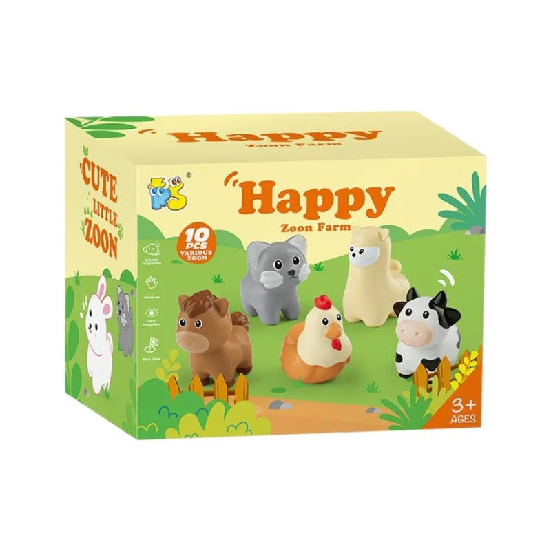 Toddler Toys,Montessori Preschool Learning Activities Animal Toy for Boys Girls,10 pcs Little People Animals Matching Games Fine