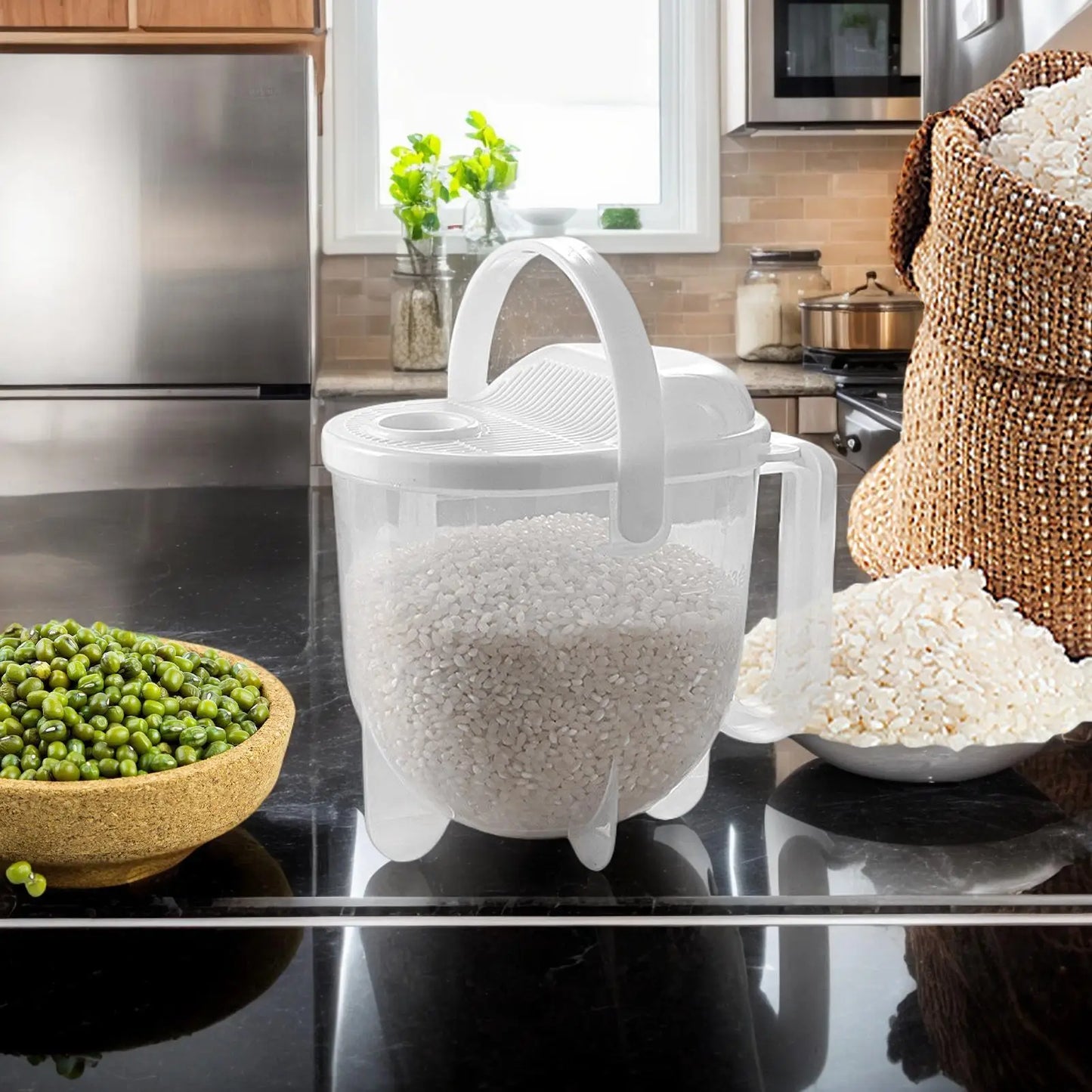 Kitchen Free Hand Washing Washing Rice Washing Vegetables Fruit and Vegetable Drain Basket Plastic Counter Flow Rice Washer