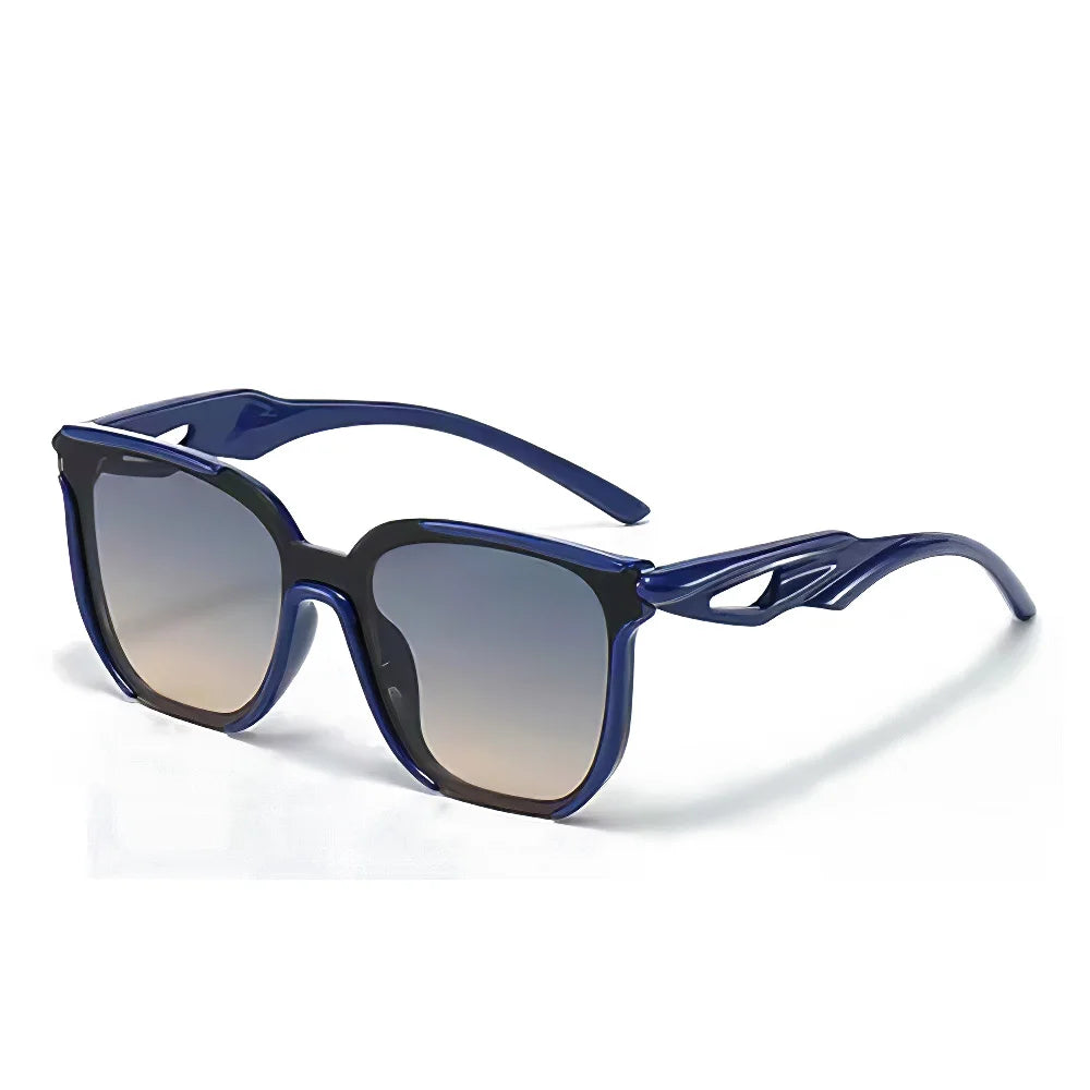 Sunglasses for Women Lightweight Fashionable Square Sunglasses Unique Wavy Leg Design Gradient Frame Versatile Women Glasses