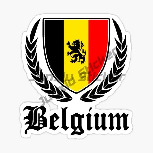 Belgium B Flag Map Emblem Creative Stickers Vinyl Helmet Wall Room Truck Window Motorcycle Camper Laptop Car Decal Assecories