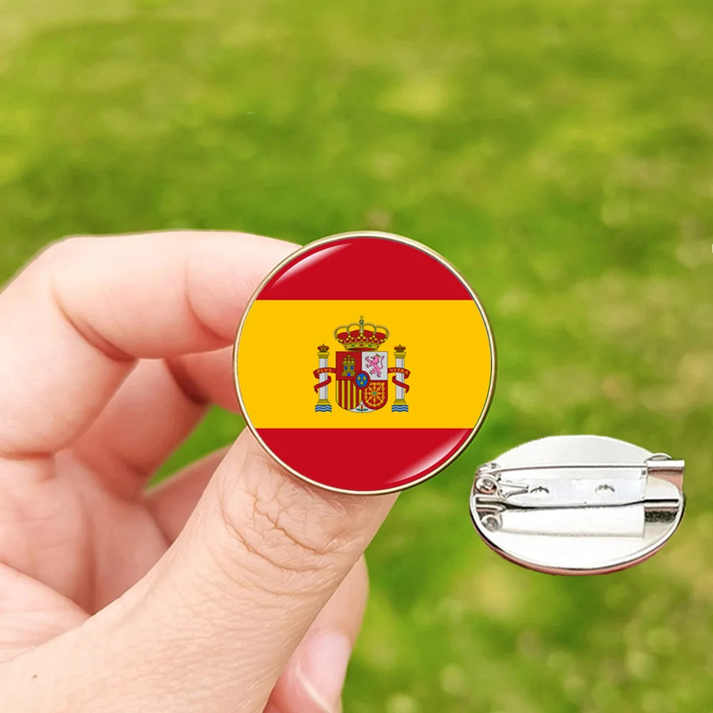24 Football Flag Badge Pins Scotland Hungary Italy Croatia Spain Denmark England Serbia Romania Belgium Portugal Georgia Brooch
