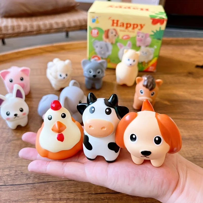 Toddler Toys,Montessori Preschool Learning Activities Animal Toy for Boys Girls,10 pcs Little People Animals Matching Games Fine