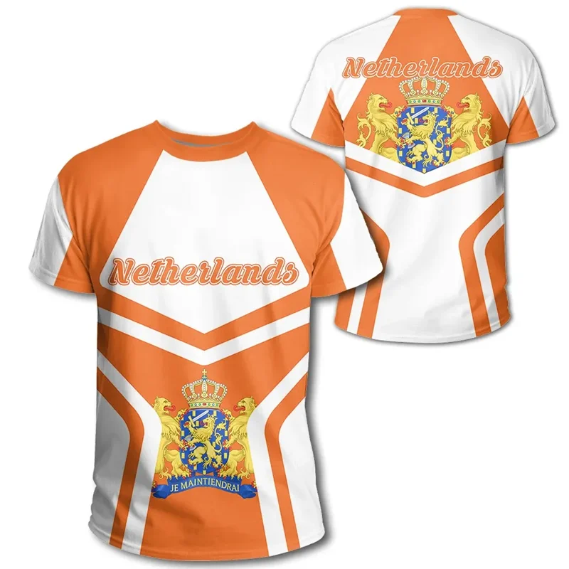 NETHERLANDS Flag 3D Print Sport Quick-dry Breathable Men Women T-Shirt Outdoor Football Uniform Team Training Fan Short-sleeve