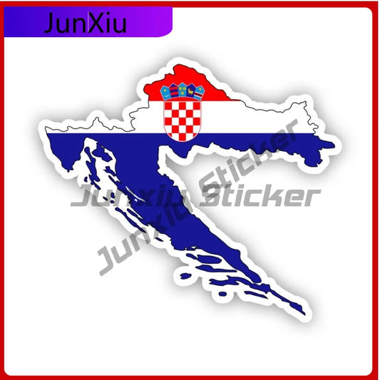 Croatian Shaped Croatia Flag Sticker Creative Decals State Flag Patriotic Car Sticker Vinyl Decal Waterproof Durable Fade
