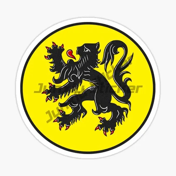 Belgium Flag Soccer Football Fans Ball Sticker Flemish Flanders Belgium Flag Crest Symbol Vinyl Decal Decoration for Suv Auto