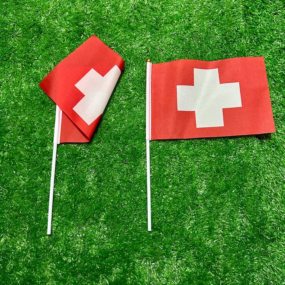 90X150cm Switzerland Flag Polyester 14x21cm swiss hand flag / string flag / desk flag 8x12cm Switzerland car flag for Decoration