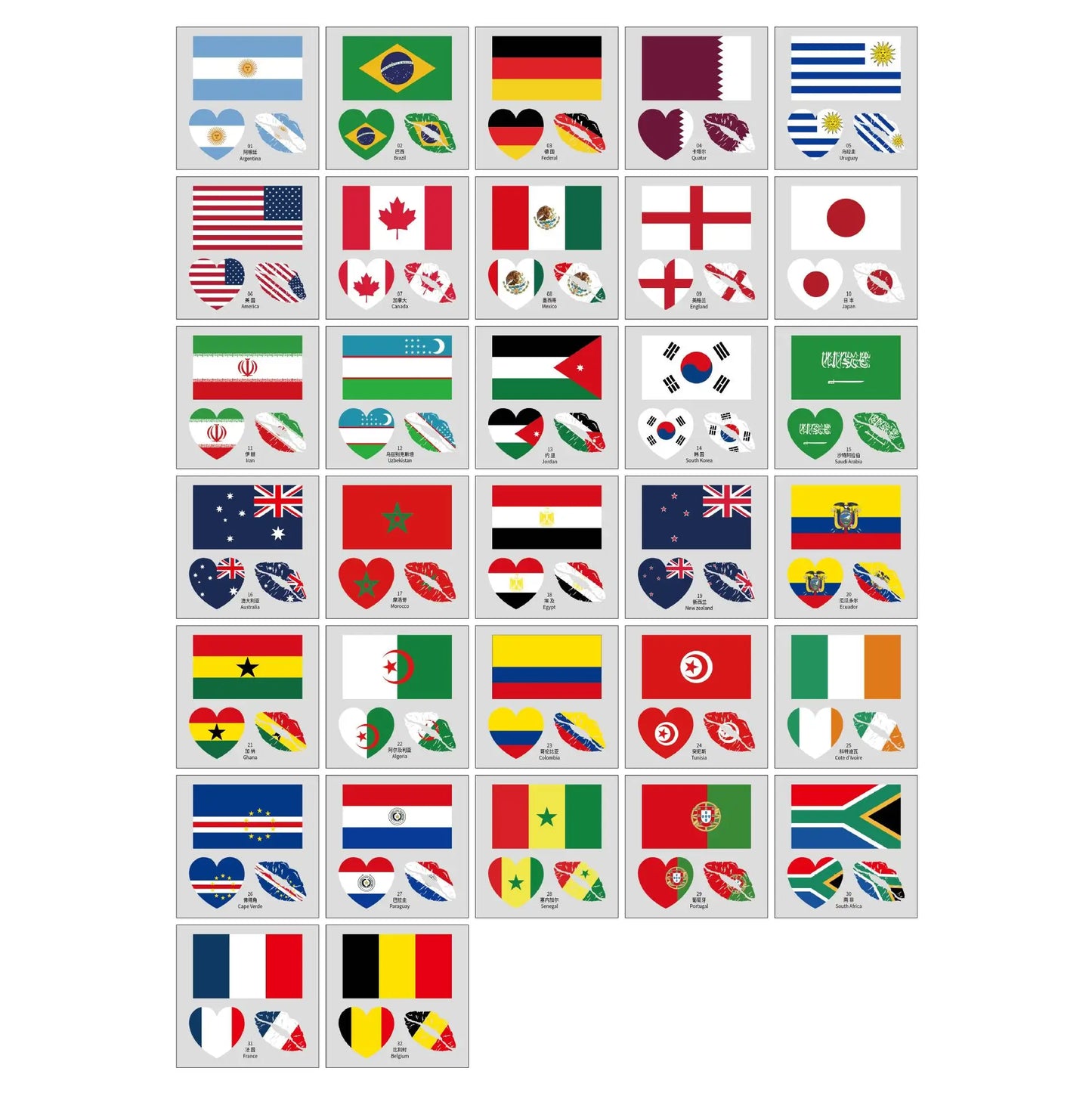 US Canada Mexico flag tattoo stickers, football matches, sports games tattoo stickers, water transfer face stickers
