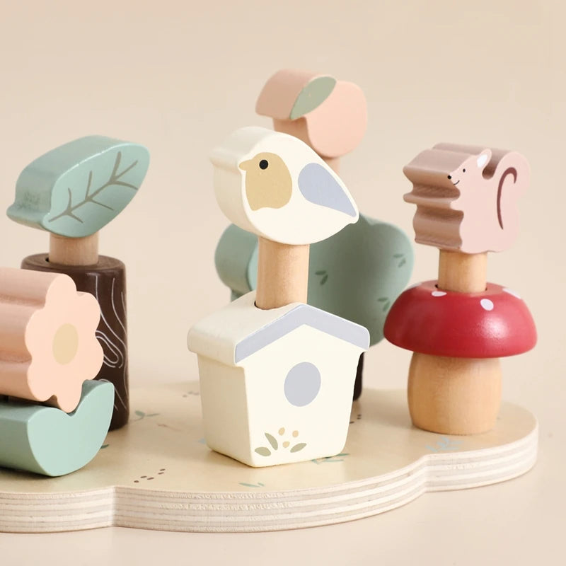 Kids Montessori Toys Color Wooden Bouncing Toys Baby Color Recognition Hand And Foot Coordination Toys Toddlers Block Game Gifts