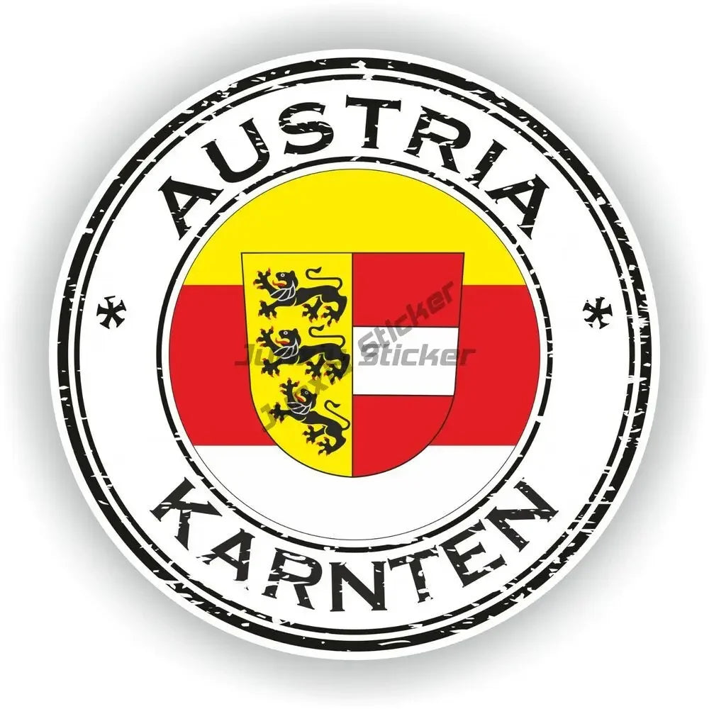 Austria Flag Map Emblem Creative PVC Stickers for Car Truck Bicycle Helmet Motorcycle Window Fridge Wall Decoration Accessories