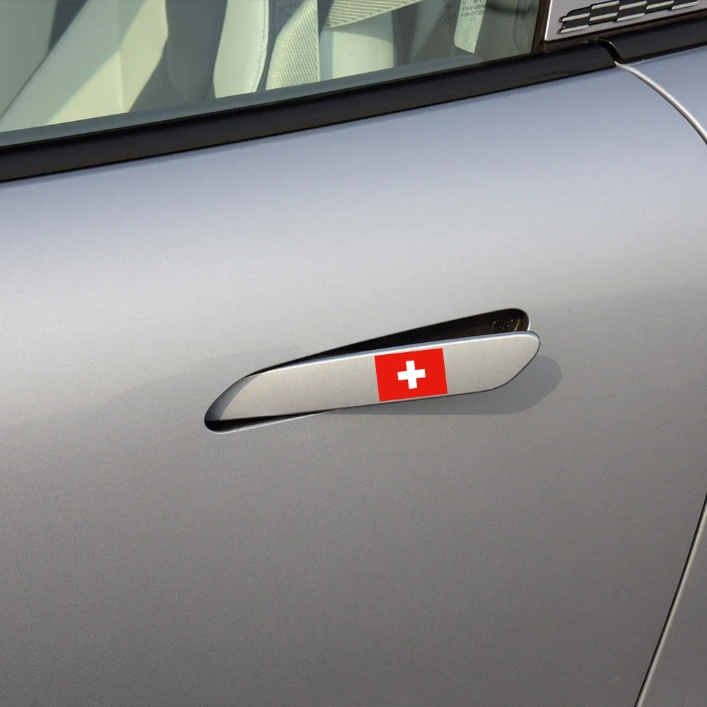 Swiss Flag Styling Car Sticker Switzerland Flag Design Vinyl Decal Personalization Auto Window Body Decor Sticker Accessories