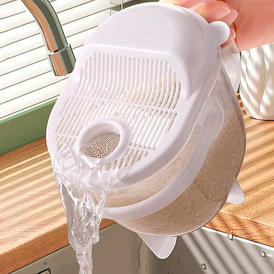 Kitchen Free Hand Washing Washing Rice Washing Vegetables Fruit and Vegetable Drain Basket Plastic Counter Flow Rice Washer