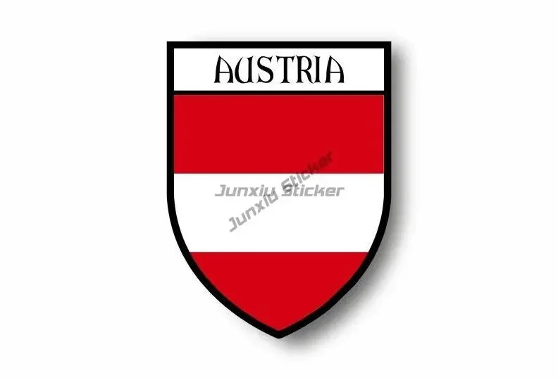 Austria Flag Map Emblem Creative PVC Stickers for Car Truck Bicycle Helmet Motorcycle Window Fridge Wall Decoration Accessories