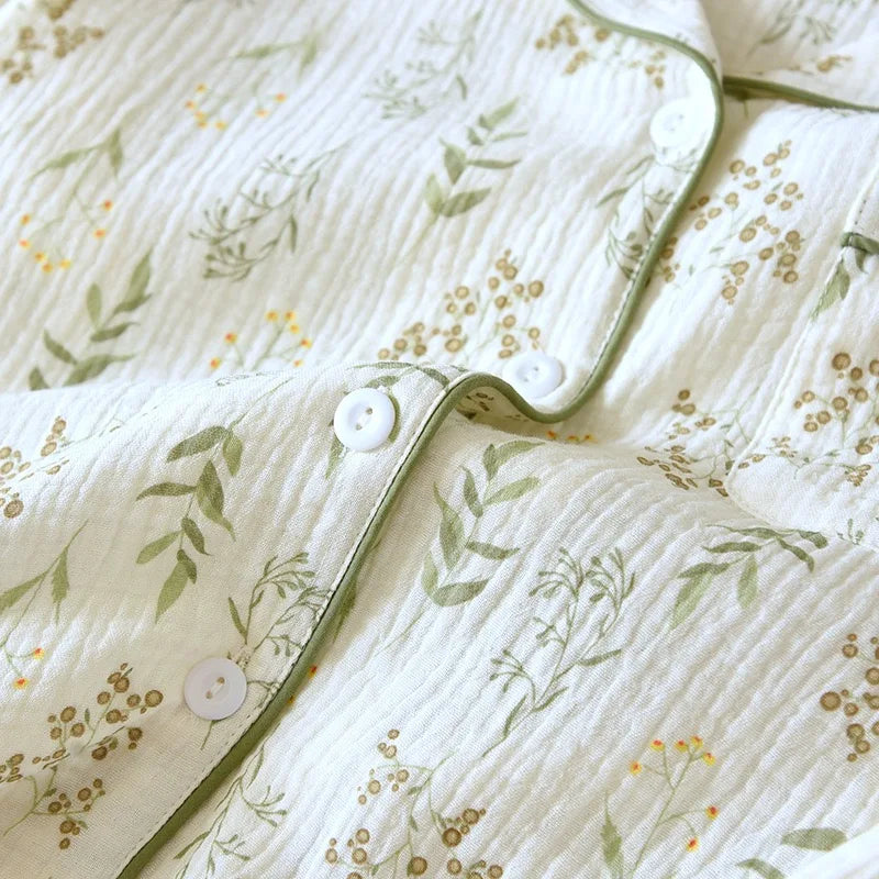 2025 Winter Women's Pajamas100% Cotton Plus Size Pajamas Flower  Printing Household Women's Pajamas Loungewear Autumn Sleepwear