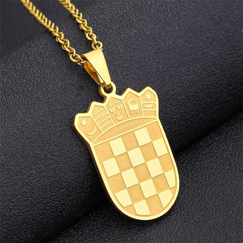 New Europe map Croatia Flag Charm Pendant Necklaces Gold Color/Silver Color for Women Girls the Croatian Jewelry Gifts